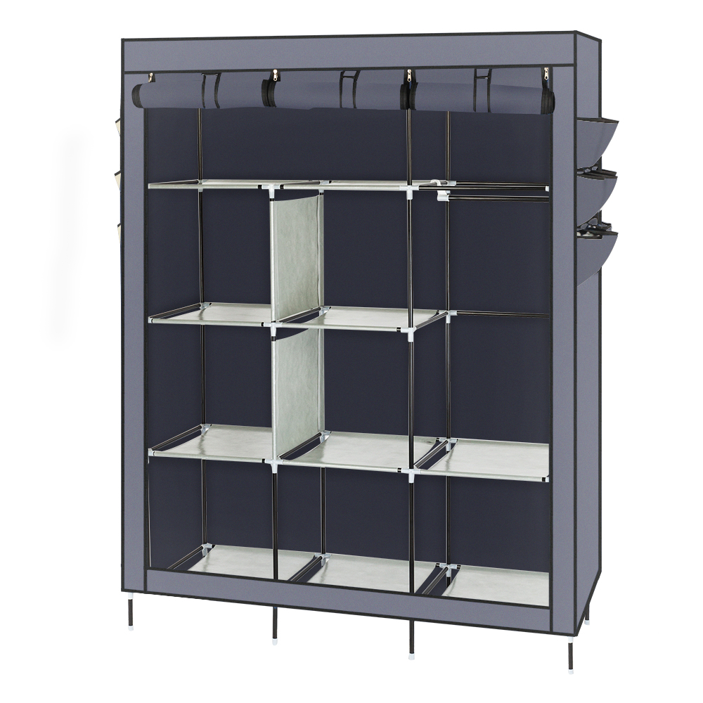 

3 Color Storage Holders & Racks 69 inch High-leg Non-woven Fabric Rack Portable Cloth Wardrobe Assemble Closet Space Organizer Cabinet