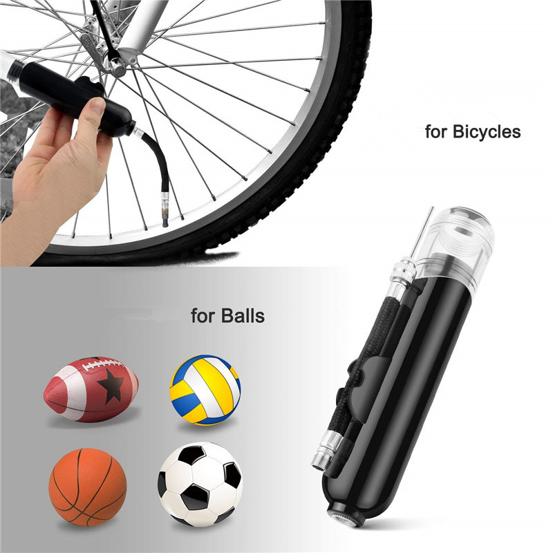 

Mini Bike Pump Dual Action Air Pump with 3 Needles 2 Nozzles for Ball Maintenance Basketball Volleyball Football Balloons Bicycles