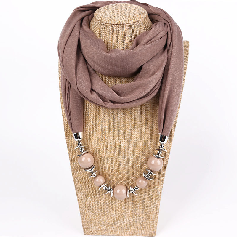 2020 Solid Jewelry Statement Necklace Pendant Scarf Head Scarves Women Foulard Femme Accessories Muslim Hijab Stores winter scarf
