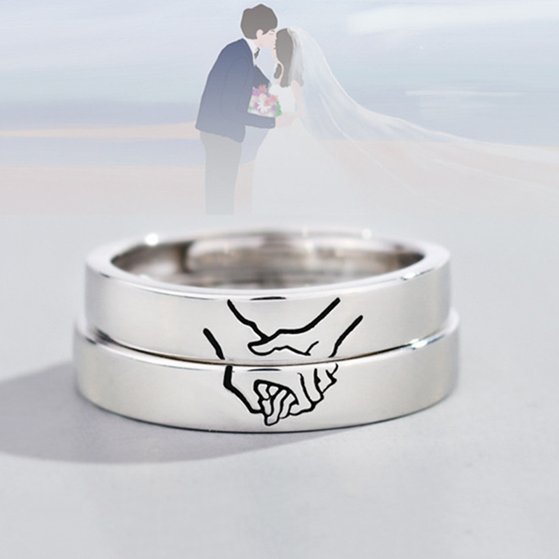 Cluster Rings 1Pc 925 Sterling Silver Romantic Holding Hands Open Ring Couple Finger Jewelry Valentine's Day Gift For Women Men Anniversary
Cluster Rings 1Pc 925 Sterling Silver Romantic Holding Hands Open Ring Couple Finger Jewelry Valentine's Day Gift For Women Men Anniversary