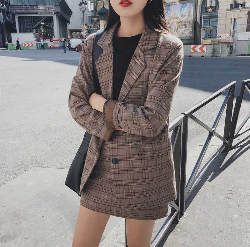 Retro Plaid Blazer Set Single-breasted Jacket & Pencil Skirt 2 Pieces Skirt Suit Female Office Ladies Blazer Suit, Tops
Retro Plaid Blazer Set Single-breasted Jacket & Pencil Skirt 2 Pieces Skirt Suit Female Office Ladies Blazer Suit, Tops