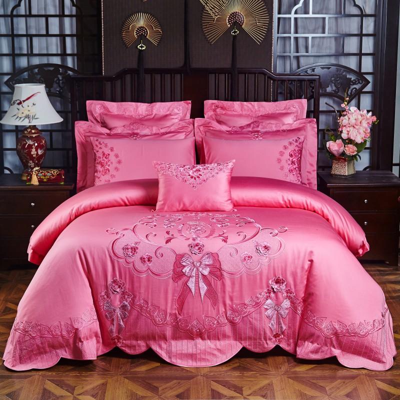 4/9pcs Forever Love Wedding Bedding Set Pink girl Bed Set Embroidery Bowknot crown Bed linen Long-staple cotton cover/Sheet, Colour 1
4/9pcs Forever Love Wedding Bedding Set Pink girl Bed Set Embroidery Bowknot crown Bed linen Long-staple cotton cover/Sheet, Colour 1