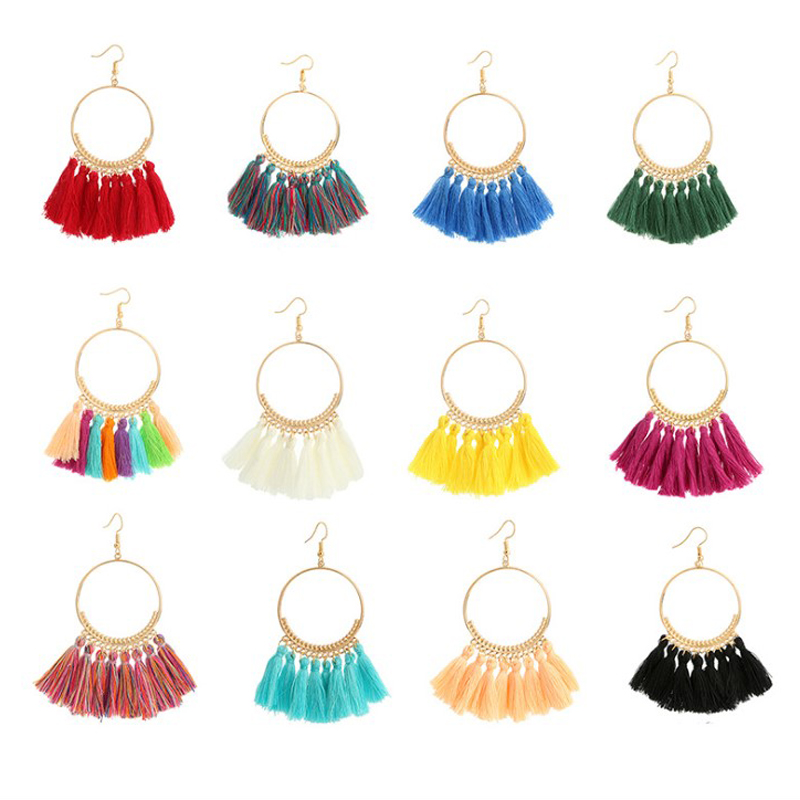 Bohemian Dangle & Chandelier Statement Big Tassel Loop Earrings Red Yellow Green Silk Fabric Drop Ear rings for Women Jewelry free ship
Bohemian Dangle & Chandelier Statement Big Tassel Loop Earrings Red Yellow Green Silk Fabric Drop Ear rings for Women Jewelry free ship