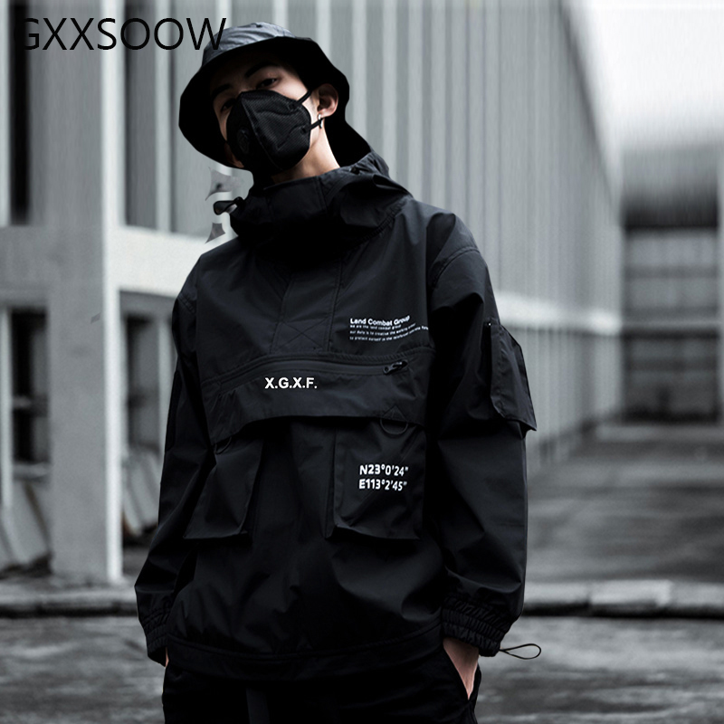 Men' Jackets Hiphop Cargo Men Black Streetwear Tactical Jacket And Coat Multi-pocket Hoody Windbreaker Clothes GM370
Men' Jackets Hiphop Cargo Men Black Streetwear Tactical Jacket And Coat Multi-pocket Hoody Windbreaker Clothes GM370