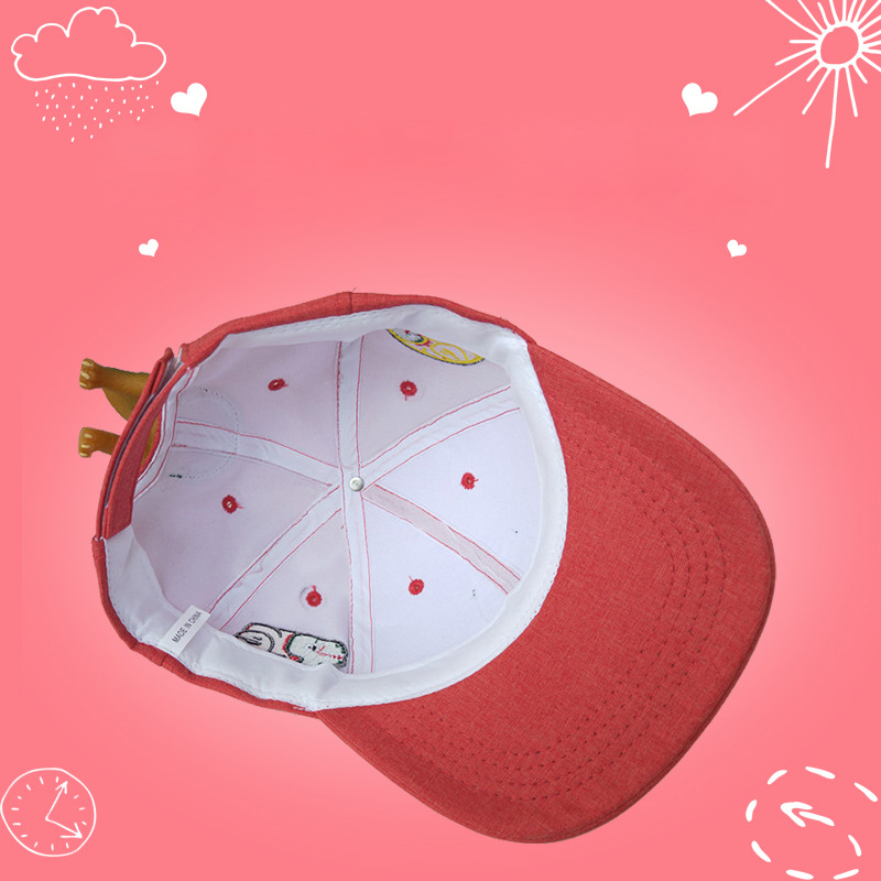 2019 Fashion Christmas New Year Gift Visor Women Children Cup Cotton Animal Girl Boy Hat 3D Tyrannosaurus Embroidery Dinosaur