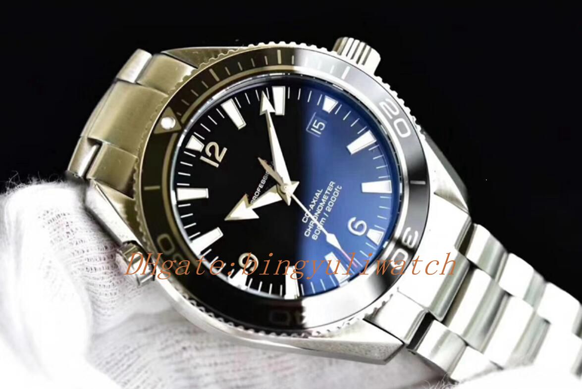 New 007 Best JHF Automatic Cal.8500 Watch Black Ceramic Calendar Ocean Watches Full Steel Bond Dive 600m Planet Luminous Wristwatches, 01