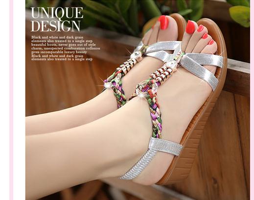 2019 Women's Sandals in Summer with New style Slope heel Middle heel @93, Silver 
2019 Women's Sandals in Summer with New style Slope heel Middle heel @93, Silver