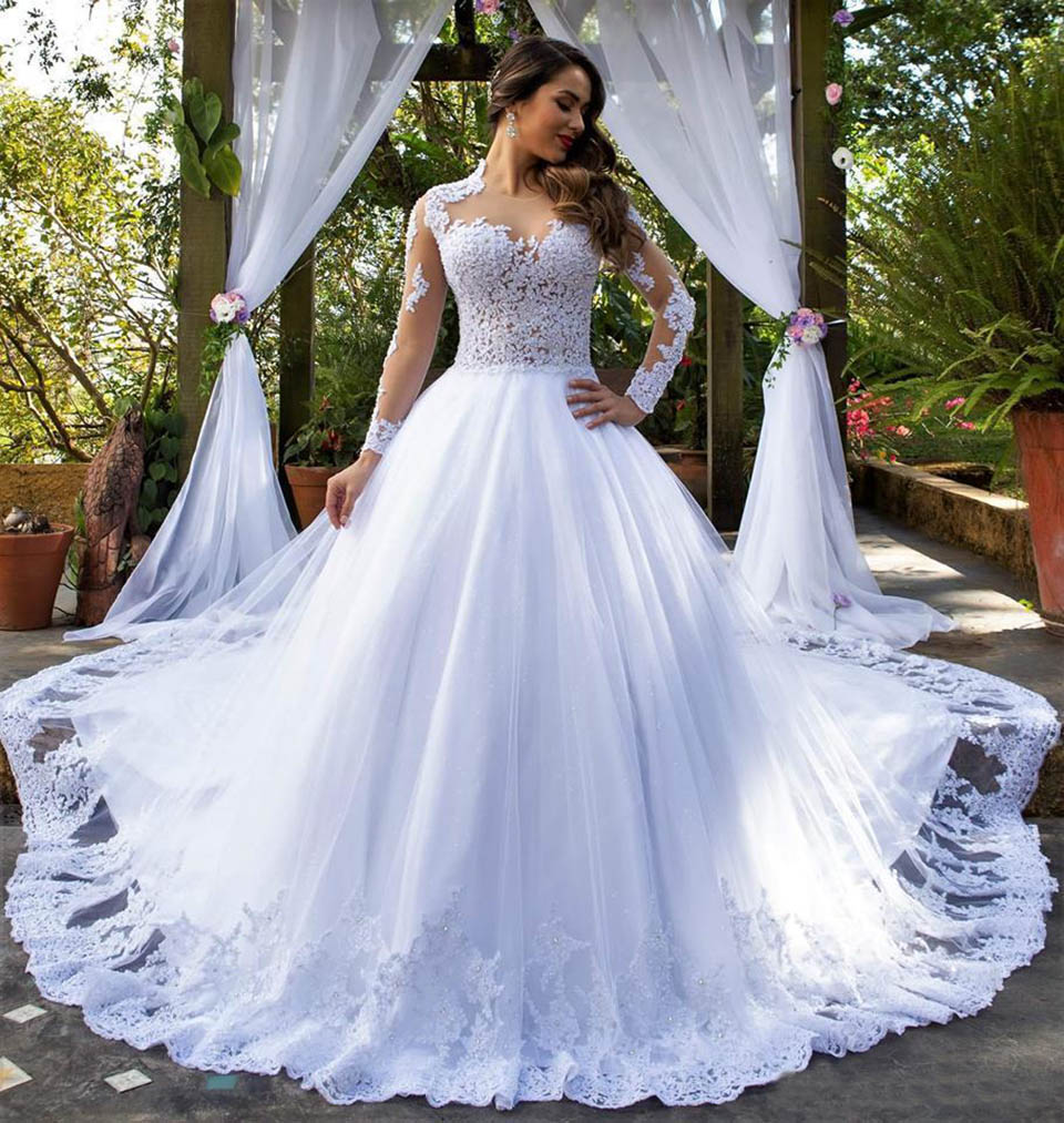 Princess Muslim Wedding Dresses White Ball Gown Long Sleeve Wedding Dress Court Train Country Garden Bridal Dresses Arabic robes de mariée, Custom made from color chart
Princess Muslim Wedding Dresses White Ball Gown Long Sleeve Wedding Dress Court Train Country Garden Bridal Dresses Arabic robes de mariée, Custom made from color chart