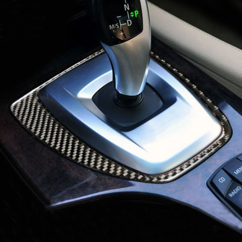 Carbon Fiber Inner Gear Shift Box Panel Frame Stickers Gear Knob Cover Trim Decoration sticker for BMW 5 series E60 F10 G30 Accessories