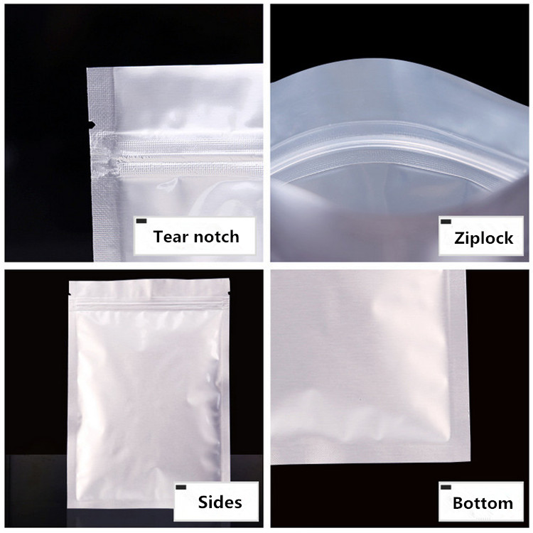 Flat Bottom Thick Aluminum Foil Zipper Packaging Bag Resealable Coffee Powder Snack Chocolate Tea Meat Gifts Zip Lock Storage Pouches Support Logo Pri