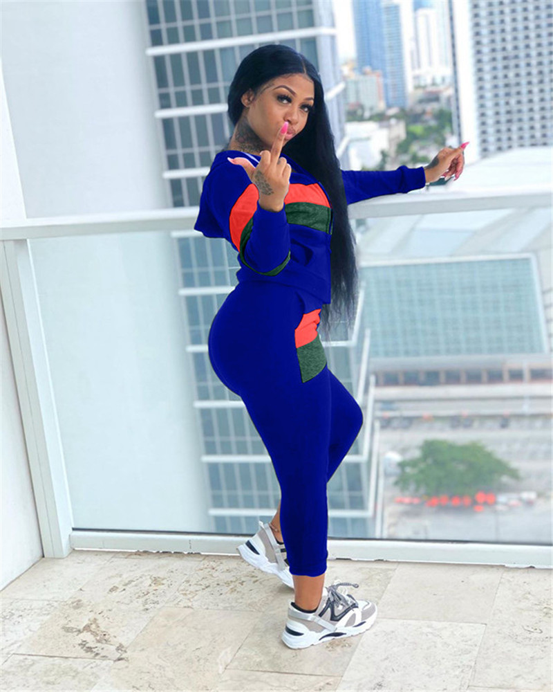 Women fall winter Tracksuit panelled jacket Two piece set long sleeve outwear leggings contast color sportswear pocket jogger suit 2120, Black
Women fall winter Tracksuit panelled jacket Two piece set long sleeve outwear leggings contast color sportswear pocket jogger suit 2120, Black