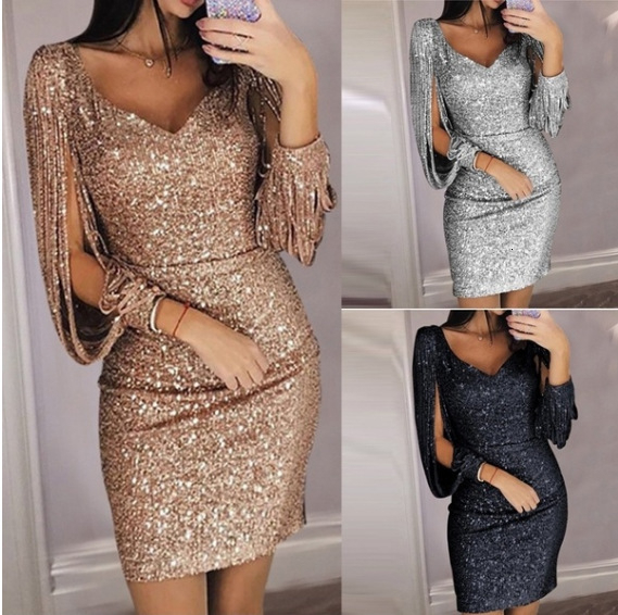 BacklakeGirls Sparkling Sexy V Neck Tassels Sleeve Solid Color Short Cocktail Dress Sequined Night Club Dress Kokteyl Elbiseleri, Black
BacklakeGirls Sparkling Sexy V Neck Tassels Sleeve Solid Color Short Cocktail Dress Sequined Night Club Dress Kokteyl Elbiseleri, Black