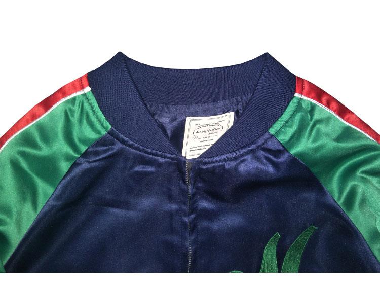 2023 Autumn Women Bomber Jacket Coat Reversible Baseball Jackets Sukajan Vintage Tiger Head Embroidered Winter Pilots Outerwear