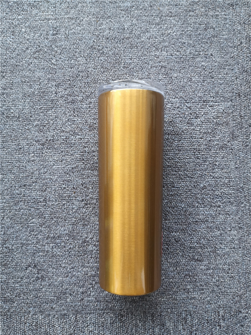 20oz Skinny Tumbler Stainless Steel slim Insulated Tumbler Straight Coffee Cup Vacuum Insulated Beer Coffee Mugs with Lid 27colors