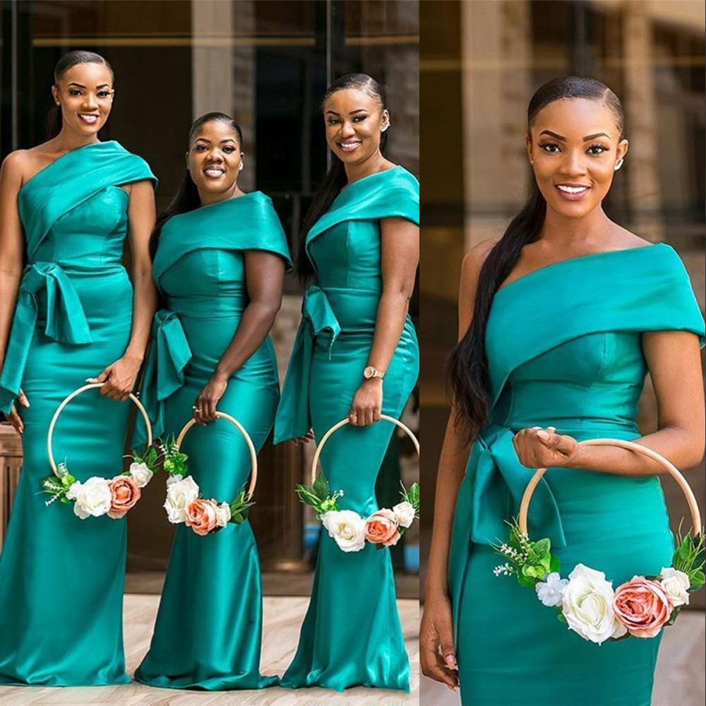 New Hunter African Cheap Bridesmaid Dresses For Weddings Guest Dress One Shoulder Cap Sleeve Satin Sheath Sashes Formal Maid of Honor Gowns
New Hunter African Cheap Bridesmaid Dresses For Weddings Guest Dress One Shoulder Cap Sleeve Satin Sheath Sashes Formal Maid of Honor Gowns