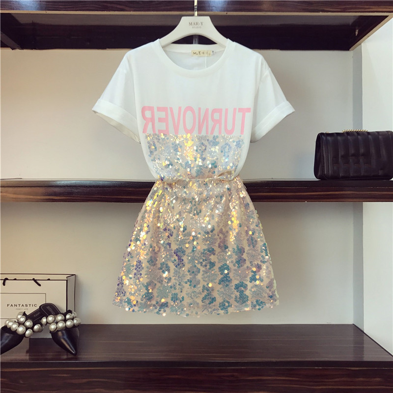 OCEANLOVE 2019 Summer Print Letters T-shirt + Sequined Sexy Zipper Mini Skirt Two Pieces Sets Women Party Fashion Suits 11249, White
OCEANLOVE 2019 Summer Print Letters T-shirt + Sequined Sexy Zipper Mini Skirt Two Pieces Sets Women Party Fashion Suits 11249, White