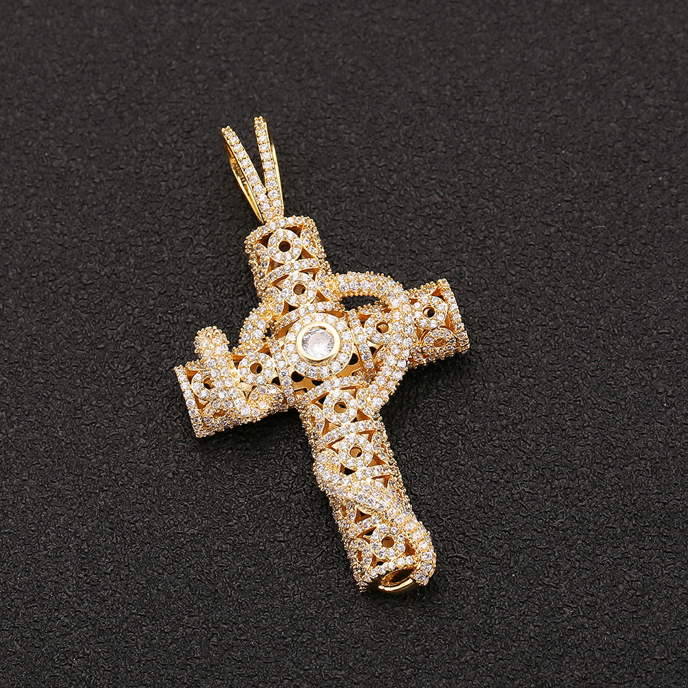 Iced Out Animal Snake Cross Pendant 4mm Tennis Chain Necklace Gold Silver Bling Cubic Zirconia Men Hip Hop Rock Jewelry Shiny Collier