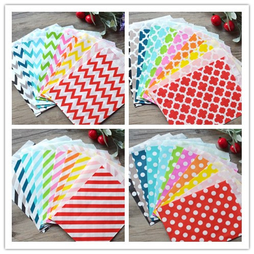 Party Supplies Paper Gift Bag Stripe Dot Candy Paper Bags Wedding Favors Gifts Decoration 100 pcs per lot