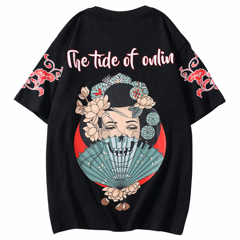 Januarysnow Men T Shirt Hip Hop Streetwear Oversize Tshirt Skull Geisha Japanese Harajuku T-Shirt Summer Short Sleeve Cotton Tops Tees, White
Januarysnow Men T Shirt Hip Hop Streetwear Oversize Tshirt Skull Geisha Japanese Harajuku T-Shirt Summer Short Sleeve Cotton Tops Tees, White