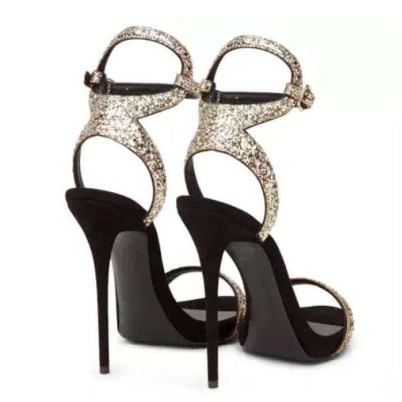 luxury high heel pointed toe women sandals in stock summer black gold sexy designer shoes