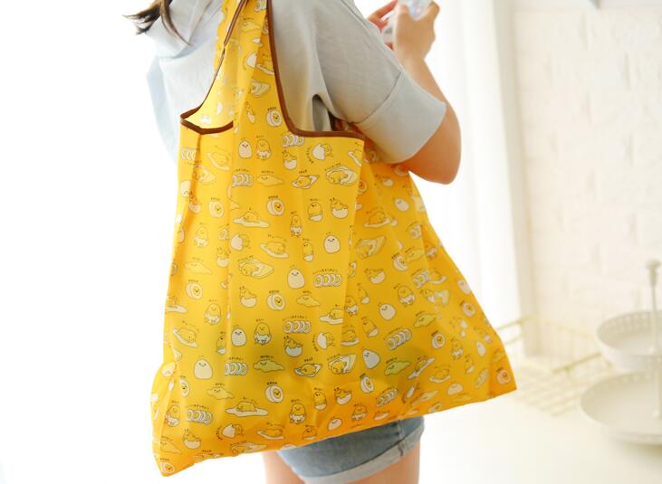 300pcs Shopping Bags Foldable Waterproof Storage Eco Reusable Polyester Cartoon Tote Bag