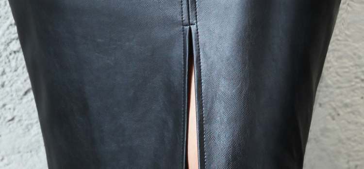Colorfaith 2018 Women Pu Leather Midi Autumn Winter Ladies Package Hip Front Or Back Slit Pencil Skirt Plus Size Sk8760 C19040101