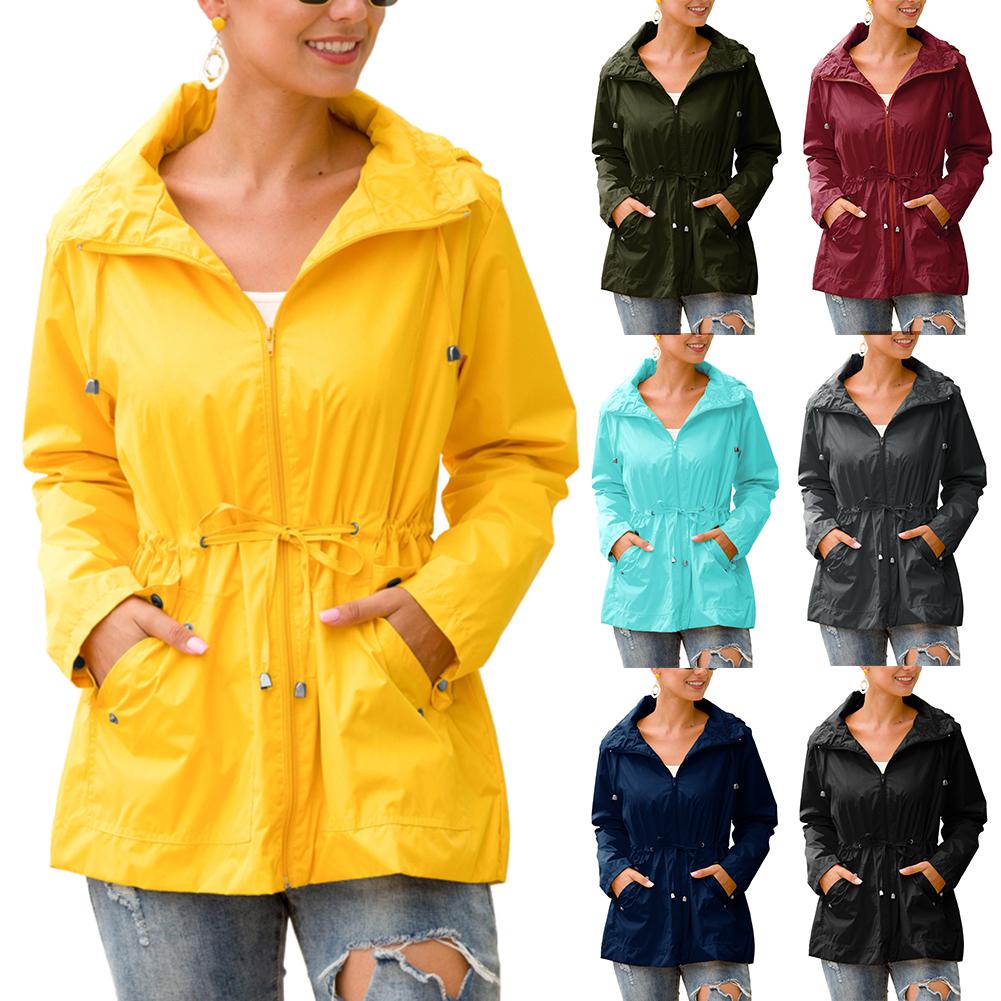 Women Polyester Solid Color Long Sleeve Waterproof Tight Waist Zip Hooded Jacket Outdoor Sport Climbing Hiking Coat, Lake blue
Women Polyester Solid Color Long Sleeve Waterproof Tight Waist Zip Hooded Jacket Outdoor Sport Climbing Hiking Coat, Lake blue