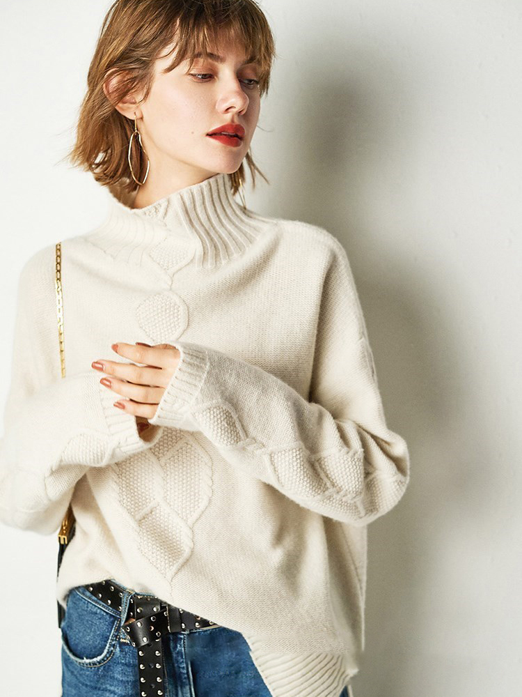 2020 New Fashion Autumn Winter Women Free Warm Cashmere Turtleneck Twisted Pullover Female Loose Thick lazy knitted outwear Tops, Al2005 beige
2020 New Fashion Autumn Winter Women Free Warm Cashmere Turtleneck Twisted Pullover Female Loose Thick lazy knitted outwear Tops, Al2005 beige