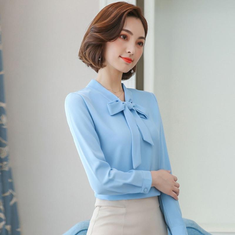 2020 Spring Women Shirt Blouse Long Sleeve Turn Down Collar Top Bow Bottom Chiffon Shirt Harajuku Women#, Blue
2020 Spring Women Shirt Blouse Long Sleeve Turn Down Collar Top Bow Bottom Chiffon Shirt Harajuku Women#, Blue