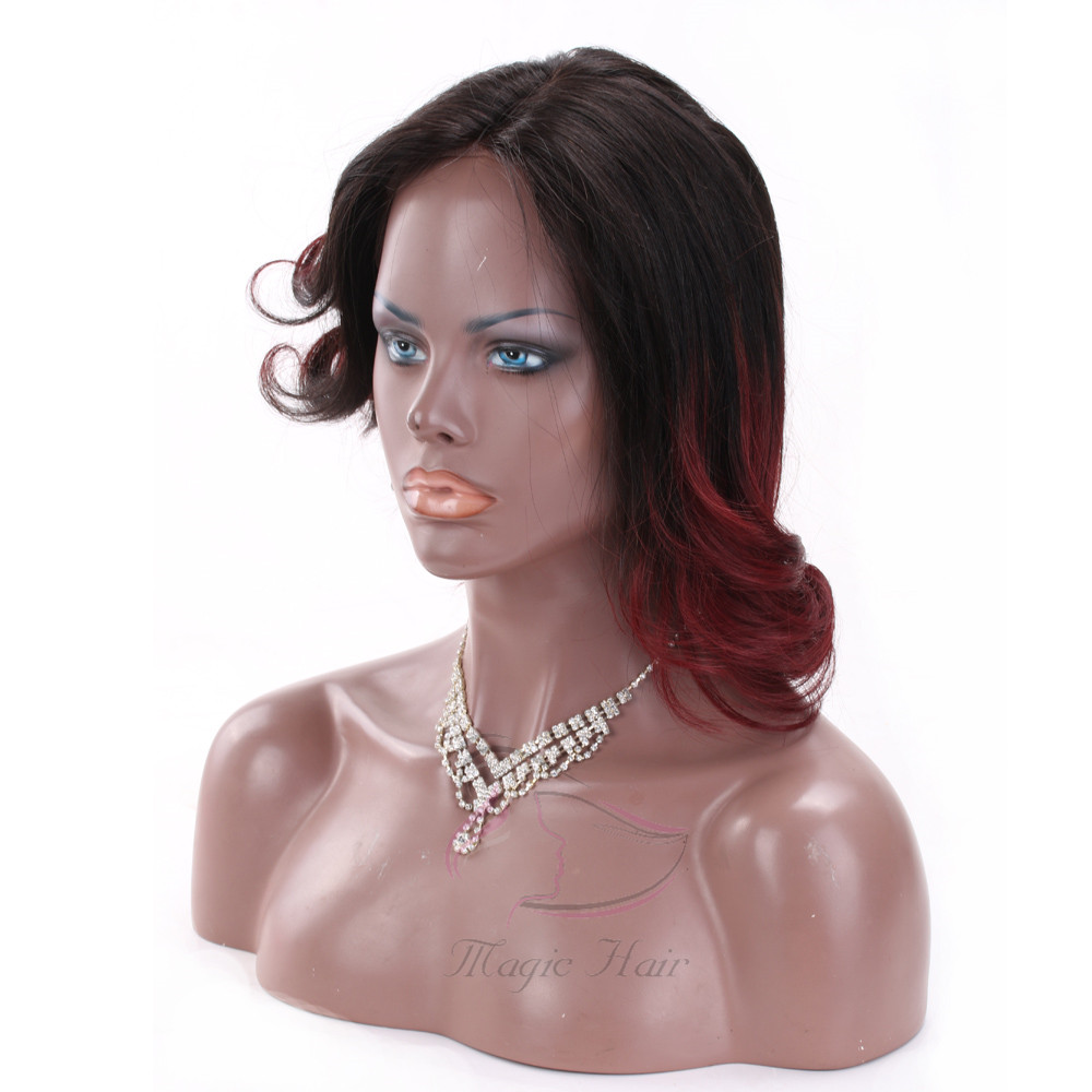 T1b/99j Color Good Quality 4x4 Lace Closure Human Hair Wigs Pear Flower Wave Brazilian Human Hair Wigs 130% Density 150% Density