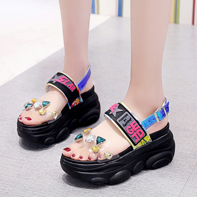Rimocy Women Wedge Sandals Platform with Crystal Pvc High Heels Gladiator Shoes Woman Summer Fashion Yellow Sandalias Mujer 2020, Black
Rimocy Women Wedge Sandals Platform with Crystal Pvc High Heels Gladiator Shoes Woman Summer Fashion Yellow Sandalias Mujer 2020, Black