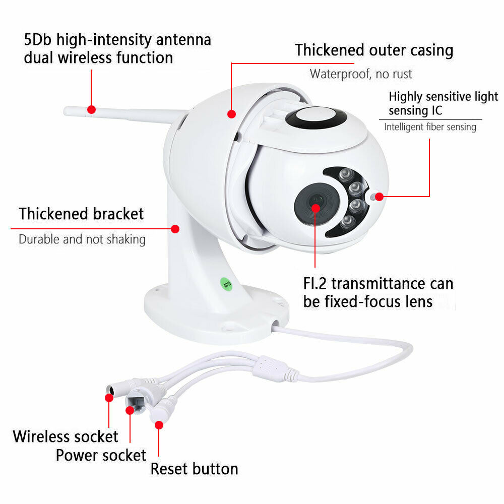 2020 New Wireless HD 1080P WiFi 4X ZOOM CCTV Outdoor IP Camera Home Security IR Webcam wireless infrared surveillance Baby camera
