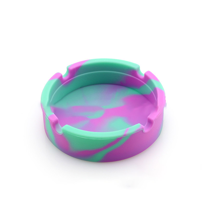Soft Silicone Ashtray Round Luminous Mini Ash Tray Portable Anti-Scalding Cigarette Holder Home Novelty Crafts Smoking Accessories YFA2257