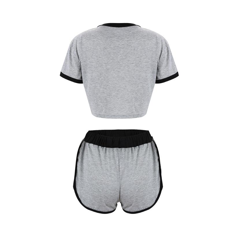 Hirigin 2 Piece Set Women Clothes 2019 Casual Crop Top Sexy Sleepwear Set Drawstring Fashion Women Nightwear Homewear Clothes