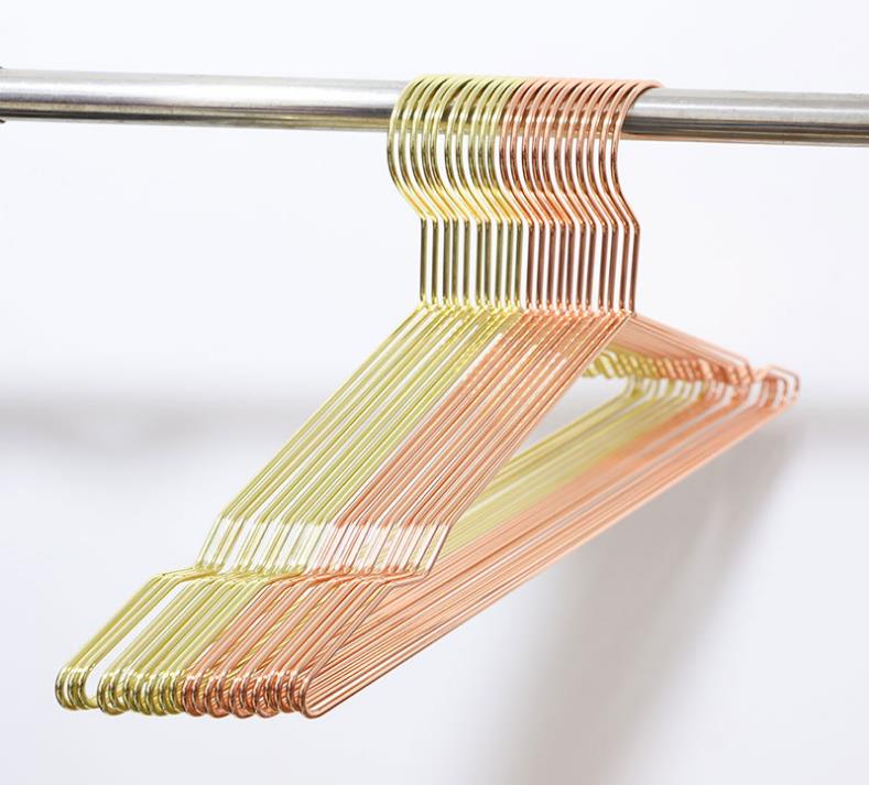 300pcs Rose Gold Metal Clothes Shirts with Groove Heavy Duty Strong Coats-Hanger Suit Hangers SN825 w250414