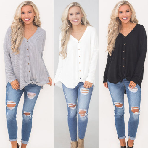 Hot Sale Women Lady Knit Clothes Long Sleeve Button Top Shirt Blouse Coat Women Lady Knitted Outwear new, Black
Hot Sale Women Lady Knit Clothes Long Sleeve Button Top Shirt Blouse Coat Women Lady Knitted Outwear new, Black