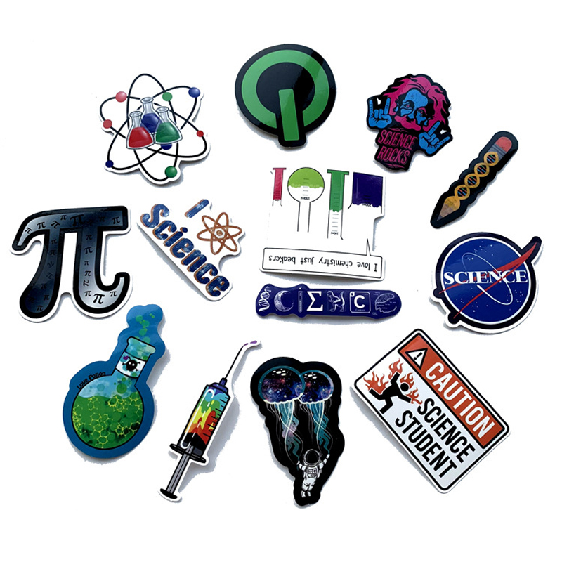50pcs/Set Science Laboratory Car Stickers For Laptop Skateboard Luggage Auto Styling Bike Doodle Decals Cool Waterproof Stickers