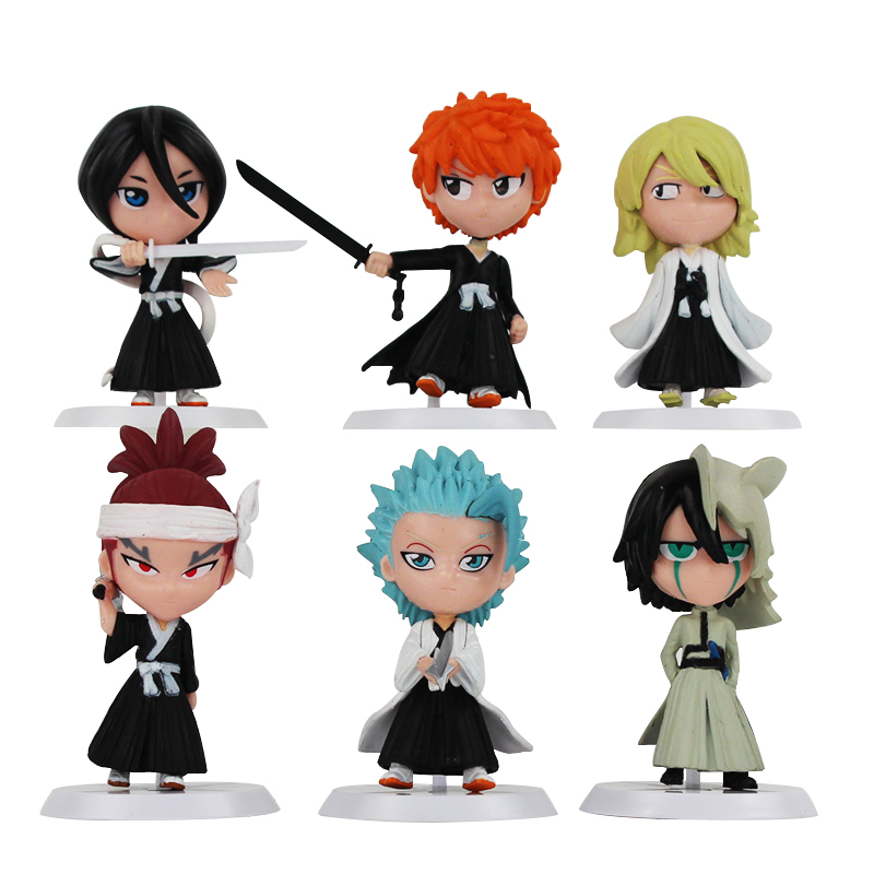 6Pcs/Set Anime Bleach Ichigo Ulquiorra cifer Renji Ichimaru Gin Toushirou PVC Action Figures Toys Dolls Y200421
6Pcs/Set Anime Bleach Ichigo Ulquiorra cifer Renji Ichimaru Gin Toushirou PVC Action Figures Toys Dolls Y200421