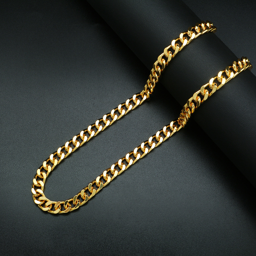 Hip Hop Shiny 18K Real Gold Plated Cuba Rope Snake Chain Necklace for Men Women Gift Fashion Jewelry Accessories
