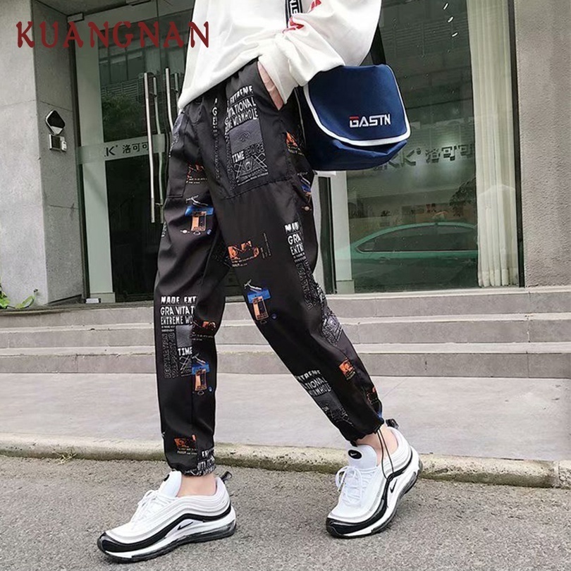 KUANGNAN Ankle-Length Hip Hop Pants Men Trousers Jogger Harem Pants Men Clothes 2018 Joggers Streetwear Men Pants Casual XXL C18122901