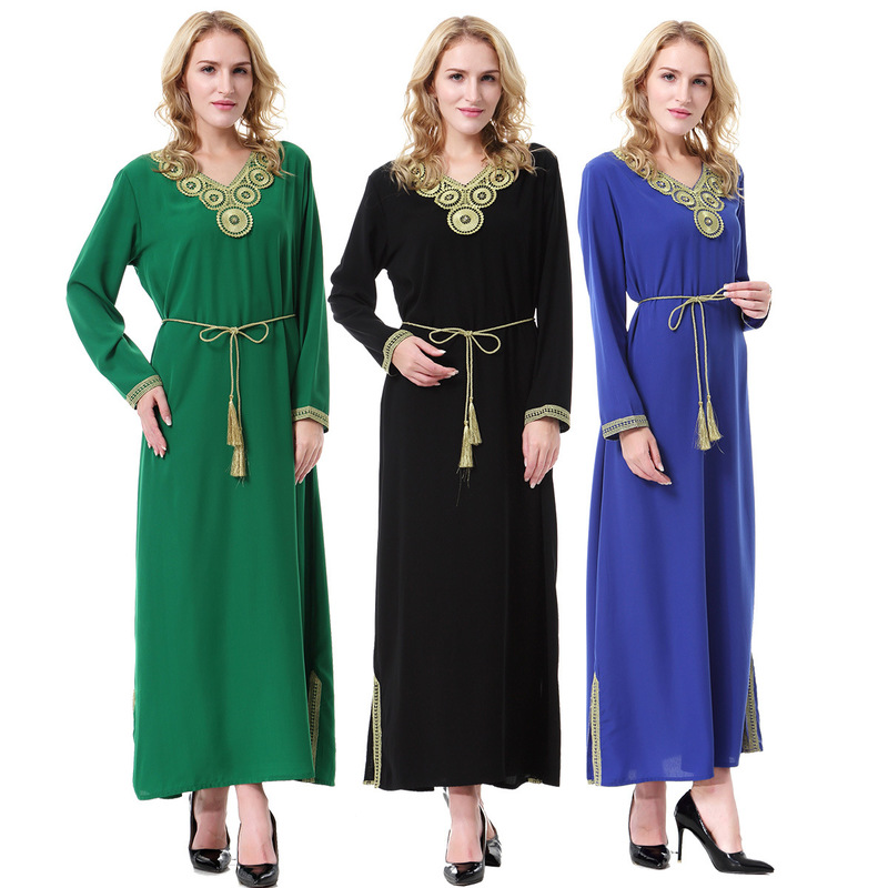 2020 Casual Muslim Dress Arab Middle East Dubai Saudi Arabia Malaysia Women's Robe Long Skirt Dress Sashes Decoration Size S-XXL
2020 Casual Muslim Dress Arab Middle East Dubai Saudi Arabia Malaysia Women's Robe Long Skirt Dress Sashes Decoration Size S-XXL
