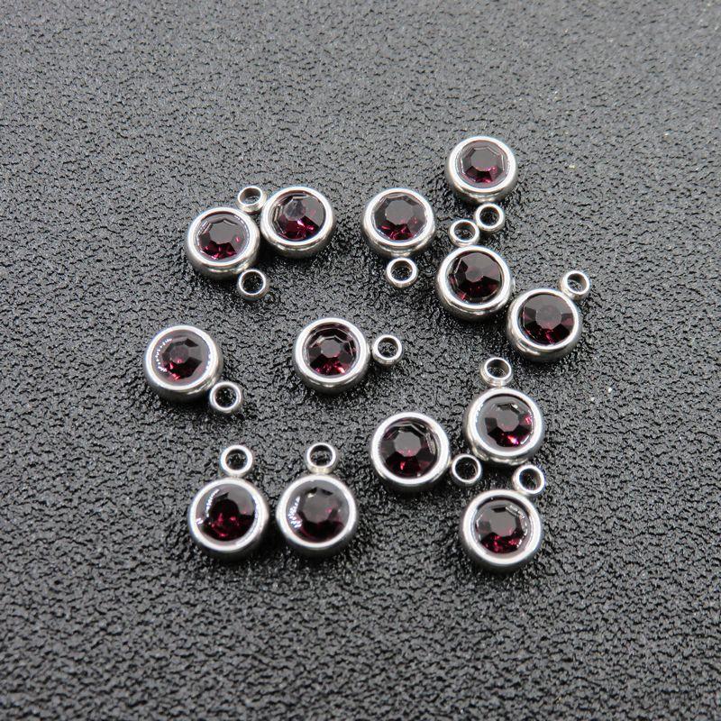 Other Components DIY Necklace Bracelet Jewelry Findings Birth Stones Stainless Steel Small Charms