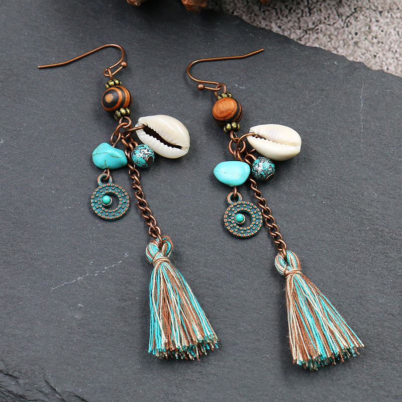 Hot Fashion Jewerly Vintage Shell Wooden Beads Tassels Dangle Earrings Handmade Earrngs S777
Hot Fashion Jewerly Vintage Shell Wooden Beads Tassels Dangle Earrings Handmade Earrngs S777