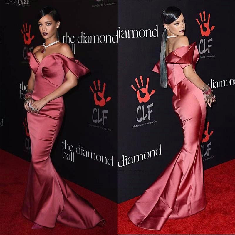 Arrival Sexy Mermaid Satin Celebrity Dresses Off-Shoulder Floor Length Sleeveless Red Carpet Gown, Customize
Arrival Sexy Mermaid Satin Celebrity Dresses Off-Shoulder Floor Length Sleeveless Red Carpet Gown, Customize