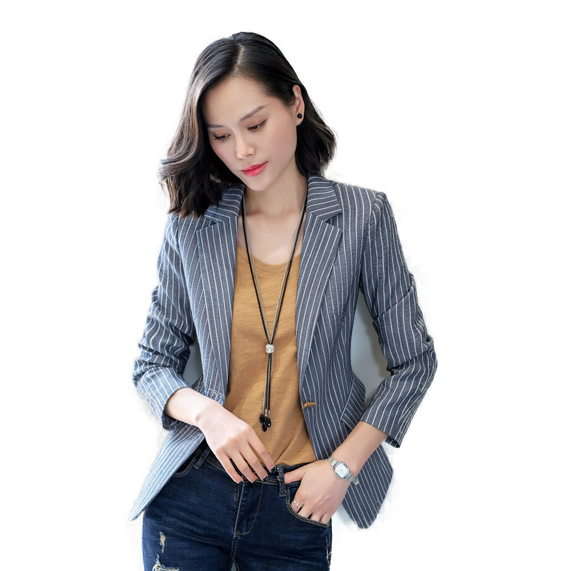 Casual Striped Blazer Women Outerwear Jackets Coat Ladies Office Uniform Style Female Elegant Formal Office Work Wear Clothes, Only gray blazer
Casual Striped Blazer Women Outerwear Jackets Coat Ladies Office Uniform Style Female Elegant Formal Office Work Wear Clothes, Only gray blazer