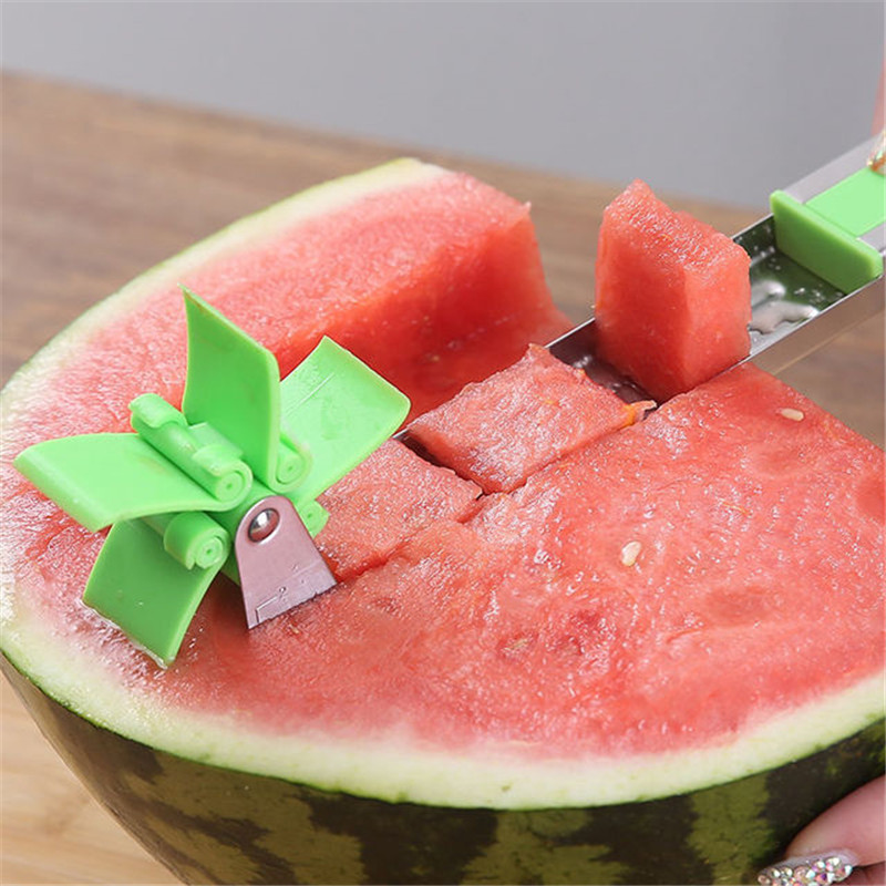 10pcslot Windmill Watermelon Slicer Cutter Tongs Corer Fruit Melon Stainless Steel Tools Watermelon Cut Refreshing Watermelon Cub5900705