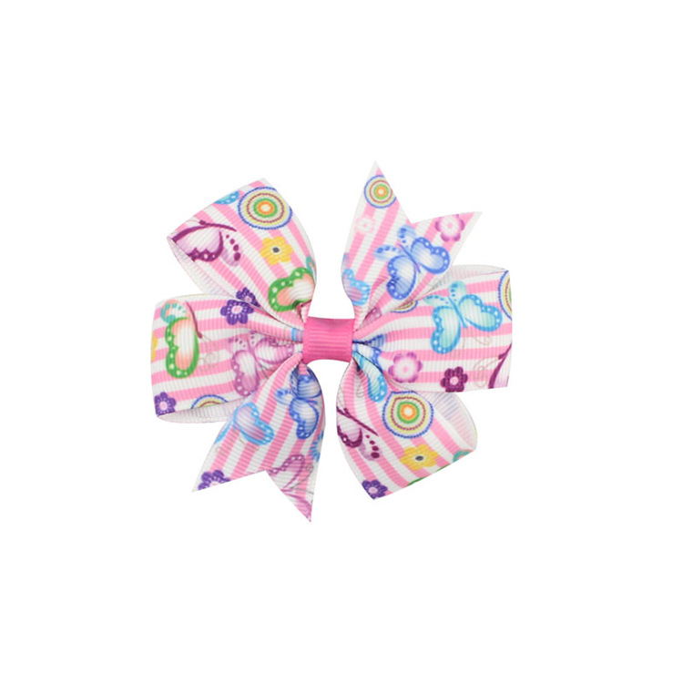 Easter egg baby Girls hairpins dovetail rabbit Barrettes Bow with clip children hair accessories kids Flower print Hair clips C6089