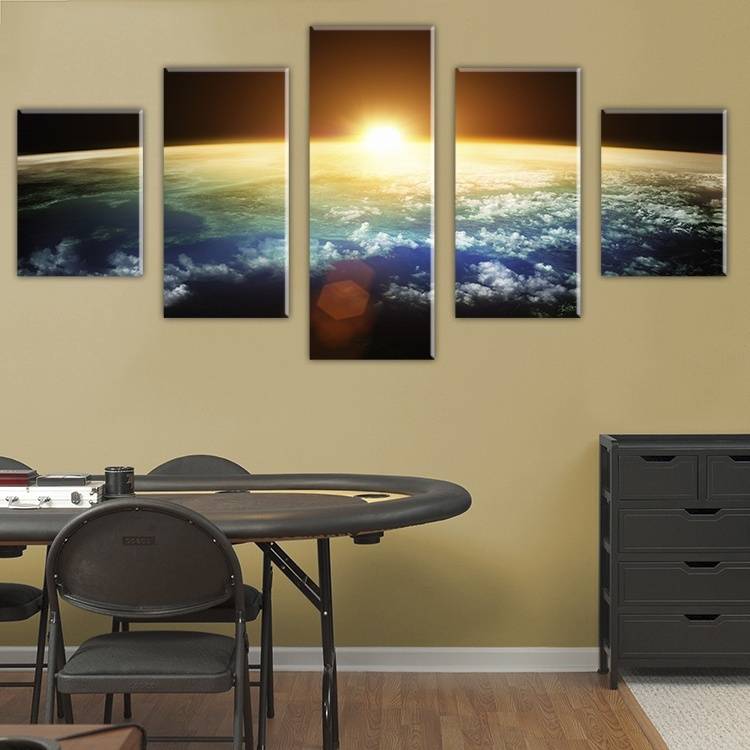5pcs/set Unframed The Earth Universe Scene Landscape Painting On Canvas Wall Art Painting Art Picture For Living Room Decor