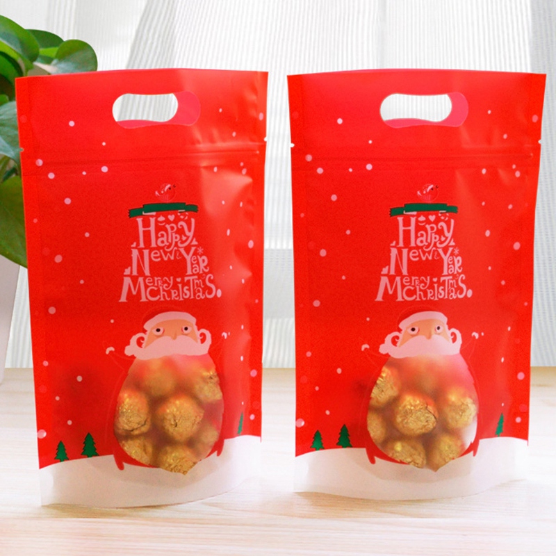 Gift Wrap 50Pcs Christmas Bag Nougat Cookies Packaging Baking Accessories Party Decor Candy