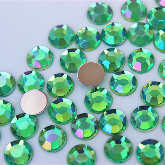 200pcs 8mm Round Rhinestones Flat Back Acrylic Gems Crystal Stones Non Sewing Beads for DIY Jewelry Clothes ZZ759